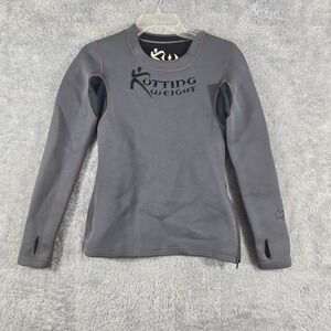 Kutting Weight Sauna Suit Top Womens Small Gray Neoprene Long Sleeve Zipper